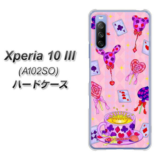 Y!mobile エクスペリア10 III A102SO 高画質仕上げ 背面印刷 ハードケース【AG817 トランプティー（ピンク）】