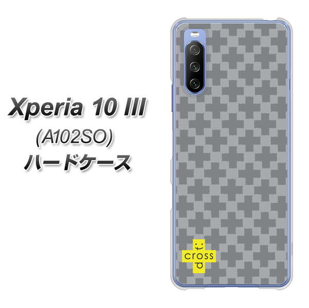 Y!mobile エクスペリア10 III A102SO 高画質仕上げ 背面印刷 ハードケース【IB900  クロスドット_グレー】