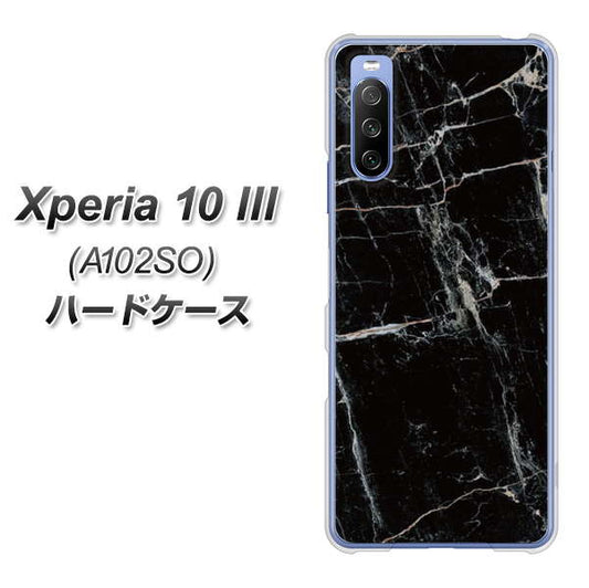 Y!mobile エクスペリア10 III A102SO 高画質仕上げ 背面印刷 ハードケース【KM867 大理石BK】