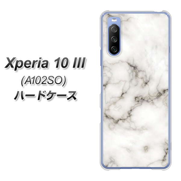 Y!mobile エクスペリア10 III A102SO 高画質仕上げ 背面印刷 ハードケース【KM871 大理石WH】