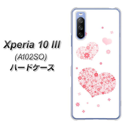 Y!mobile エクスペリア10 III A102SO 高画質仕上げ 背面印刷 ハードケース【SC824 ピンクのハート】