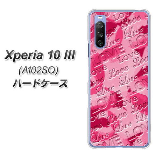 Y!mobile エクスペリア10 III A102SO 高画質仕上げ 背面印刷 ハードケース【SC845 フラワーヴェルニLOVE濃いピンク（ローズアンディアン）】