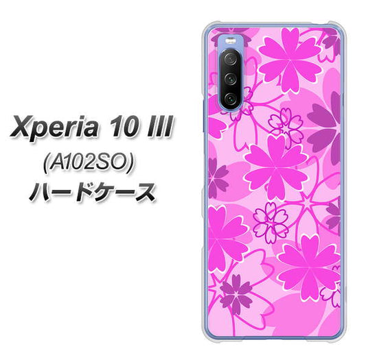 Y!mobile エクスペリア10 III A102SO 高画質仕上げ 背面印刷 ハードケース【VA961 重なり合う花　ピンク】