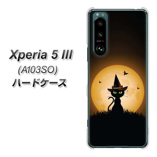 Xperia 5 III A103SO SoftBank 高画質仕上げ 背面印刷 ハードケース【440 猫の魔法使い】