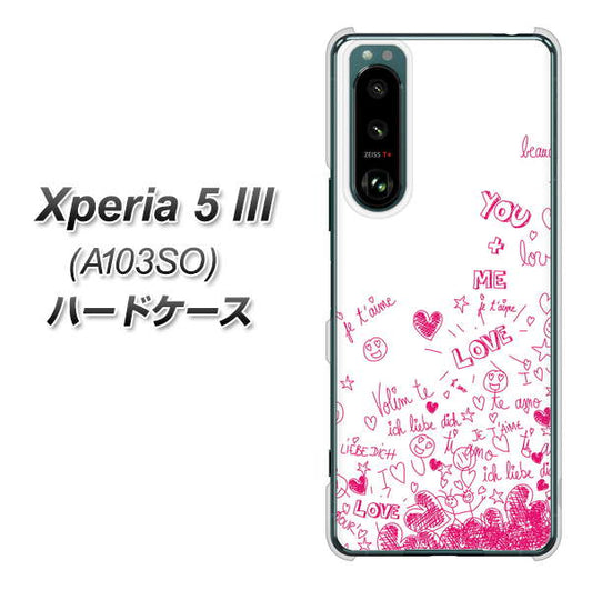 Xperia 5 III A103SO SoftBank 高画質仕上げ 背面印刷 ハードケース【631 恋の落書き】