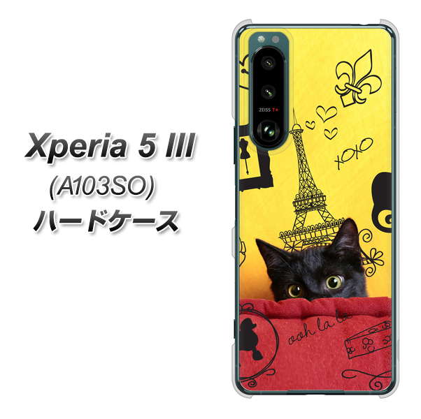 Xperia 5 III A103SO SoftBank 高画質仕上げ 背面印刷 ハードケース【686 パリの子猫】