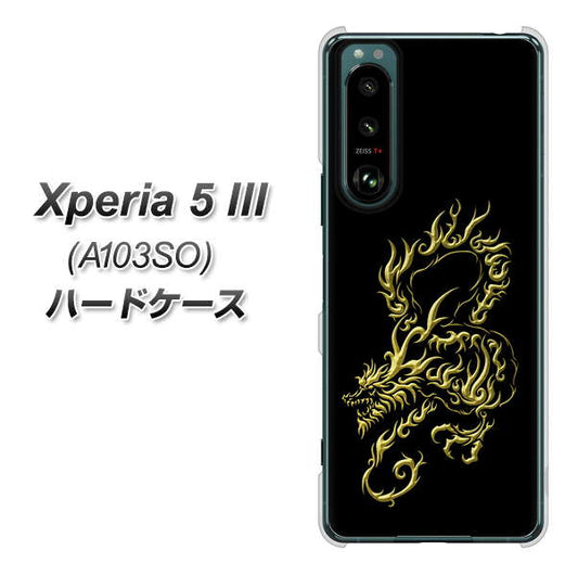 Xperia 5 III A103SO SoftBank 高画質仕上げ 背面印刷 ハードケース【VA831 闇と龍】
