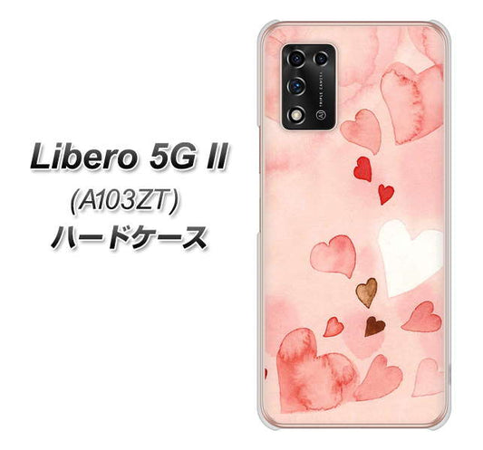 Libero 5G II A103ZT Y!mobile 高画質仕上げ 背面印刷 ハードケース【1125 ハートの和紙】