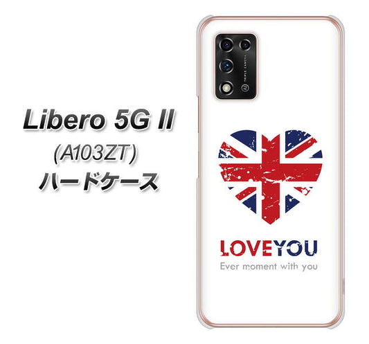 Libero 5G II A103ZT Y!mobile 高画質仕上げ 背面印刷 ハードケース【SC803 ユニオンジャック ハートビンテージ】