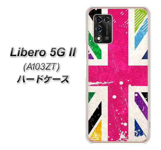 Libero 5G II A103ZT Y!mobile 高画質仕上げ 背面印刷 ハードケース【SC806 ユニオンジャック ピンクビンテージ】