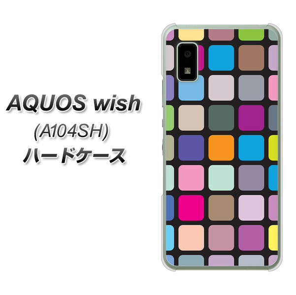 AQUOS wish A104SH Y!mobile 高画質仕上げ 背面印刷 ハードケース【509 カラースクエア】