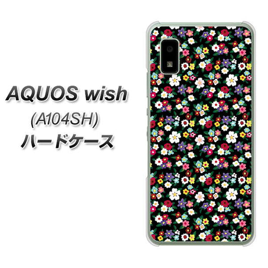 AQUOS wish A104SH Y!mobile 高画質仕上げ 背面印刷 ハードケース【778 マイクロリバティプリントBK】