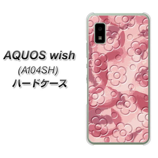 AQUOS wish A104SH Y!mobile 高画質仕上げ 背面印刷 ハードケース【SC846 フラワーヴェルニ花ピンク（ローズヴェルール）】