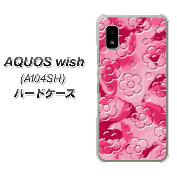AQUOS wish A104SH Y!mobile 高画質仕上げ 背面印刷 ハードケース【SC847 フラワーヴェルニ花濃いピンク（ローズアンディアン）】