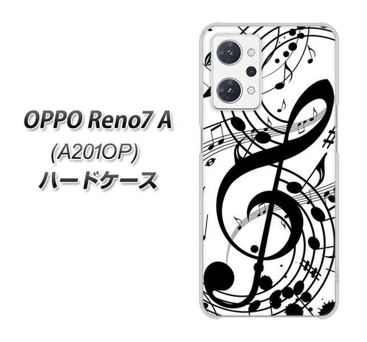 OPPO Reno7 A A201OP Y!mobile 高画質仕上げ 背面印刷 ハードケース【260 あふれる音符】