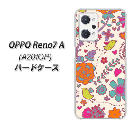 OPPO Reno7 A A201OP Y!mobile 高画質仕上げ 背面印刷 ハードケース【323 小鳥と花】