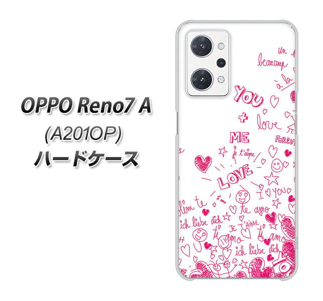 OPPO Reno7 A A201OP Y!mobile 高画質仕上げ 背面印刷 ハードケース【631 恋の落書き】