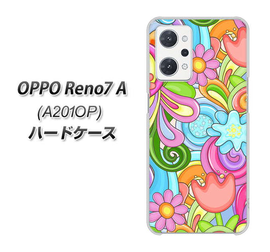 OPPO Reno7 A A201OP Y!mobile 高画質仕上げ 背面印刷 ハードケース【713 ミラクルフラワー】