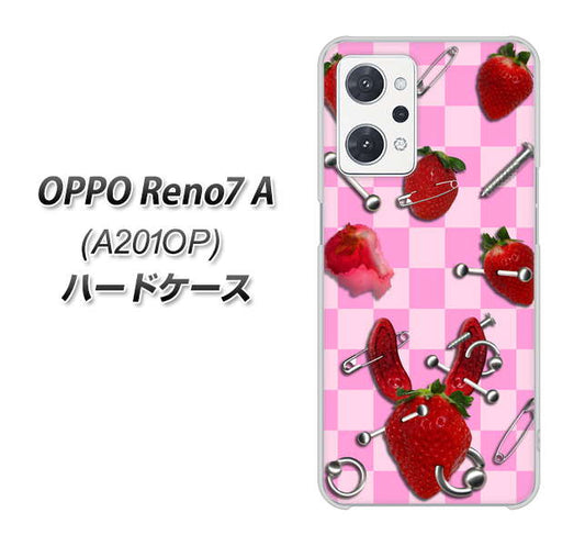 OPPO Reno7 A A201OP Y!mobile 高画質仕上げ 背面印刷 ハードケース【AG832 苺パンク（ピンク）】