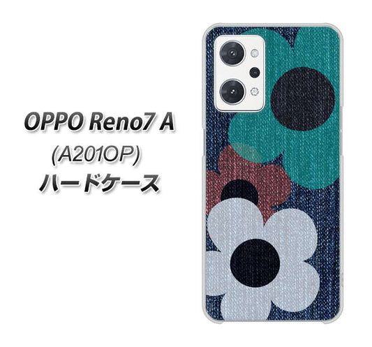 OPPO Reno7 A A201OP Y!mobile 高画質仕上げ 背面印刷 ハードケース【EK869 ルーズフラワーinデニム風】