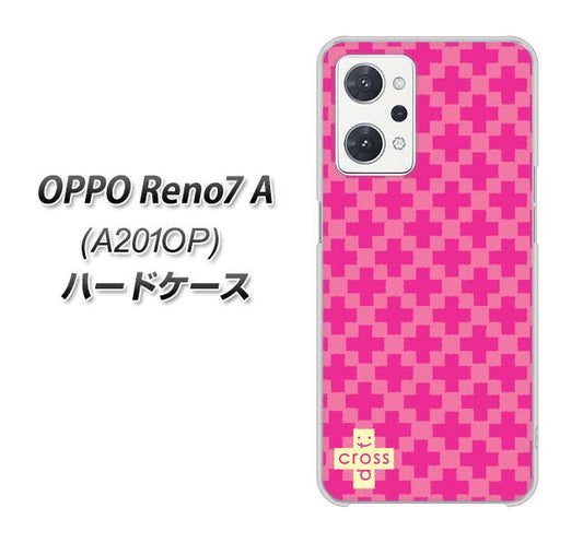 OPPO Reno7 A A201OP Y!mobile 高画質仕上げ 背面印刷 ハードケース【IB901 クロスドット_ピンク】