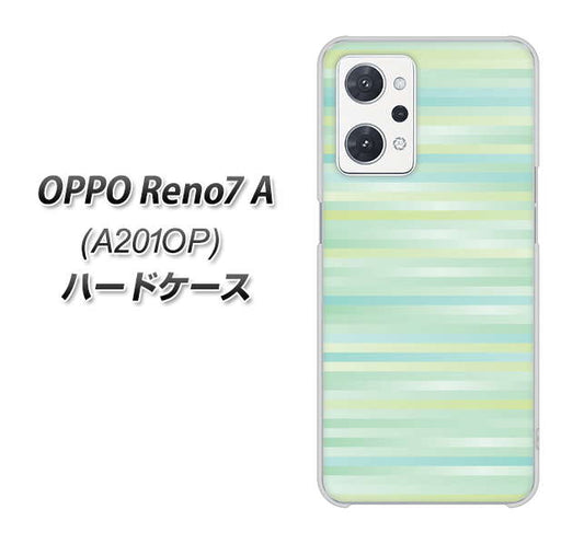 OPPO Reno7 A A201OP Y!mobile 高画質仕上げ 背面印刷 ハードケース【IB908 グラデーションボーダー_グリーン】