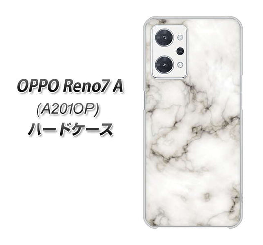 OPPO Reno7 A A201OP Y!mobile 高画質仕上げ 背面印刷 ハードケース【KM871 大理石WH】