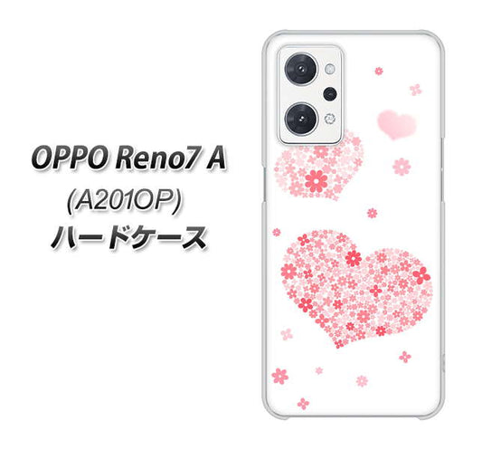 OPPO Reno7 A A201OP Y!mobile 高画質仕上げ 背面印刷 ハードケース【SC824 ピンクのハート】