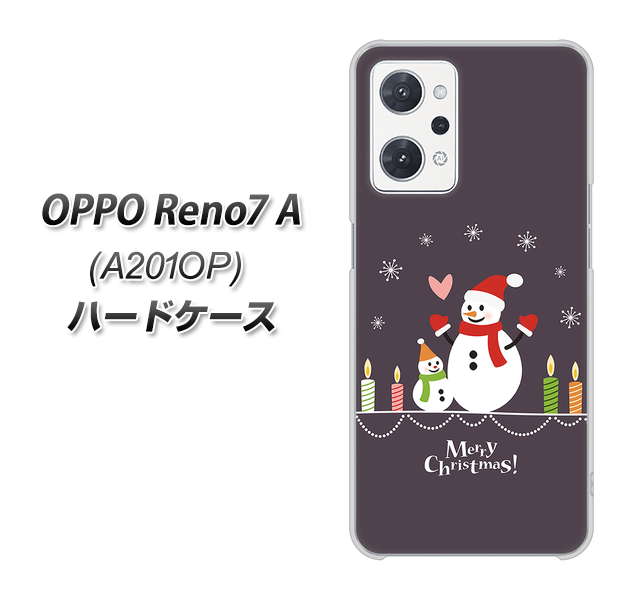 OPPO Reno7 A A201OP Y!mobile 高画質仕上げ 背面印刷 ハードケース【XA809 雪だるまの親子】