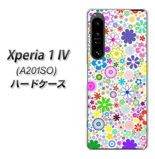 Xperia 1 IV A201SO SoftBank 高画質仕上げ 背面印刷 ハードケース【308 フラワーミックス】