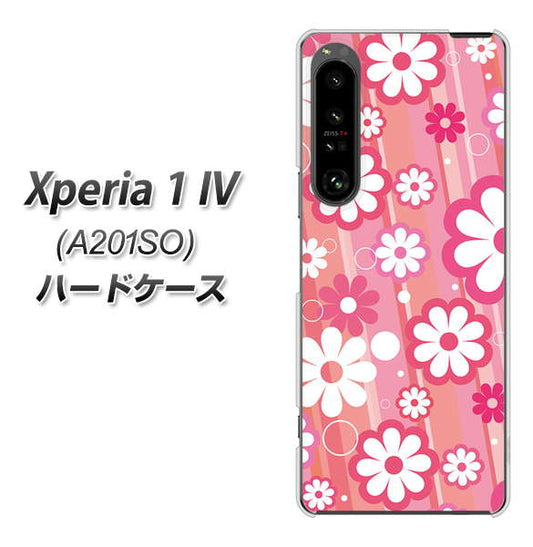 Xperia 1 IV A201SO SoftBank 高画質仕上げ 背面印刷 ハードケース【751 マーガレット（ピンク系）】