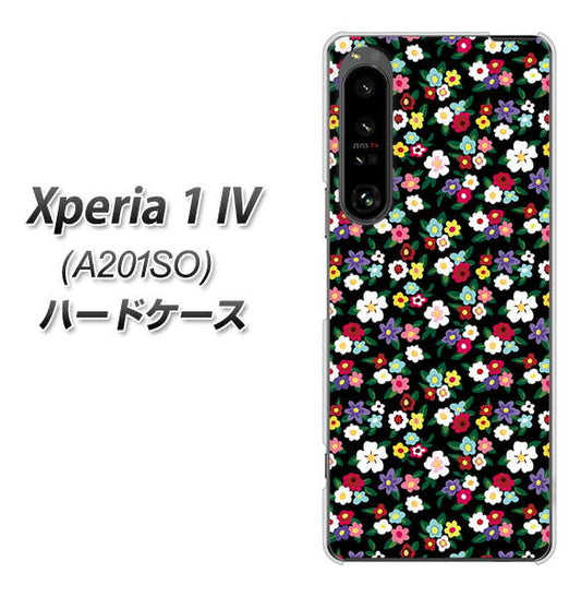 Xperia 1 IV A201SO SoftBank 高画質仕上げ 背面印刷 ハードケース【778 マイクロリバティプリントBK】