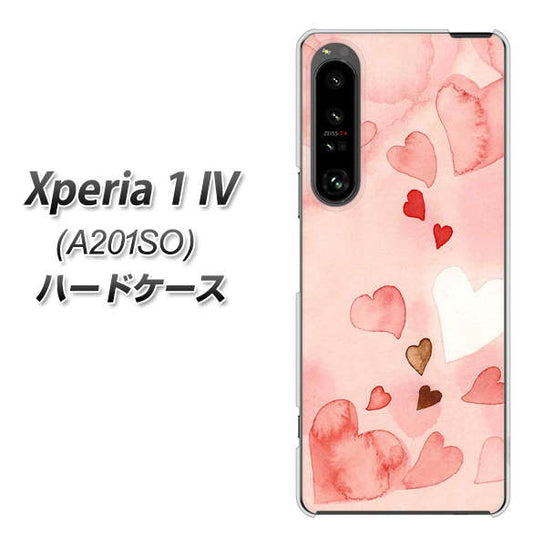 Xperia 1 IV A201SO SoftBank 高画質仕上げ 背面印刷 ハードケース【1125 ハートの和紙】