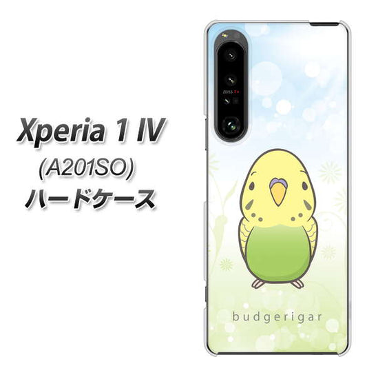 Xperia 1 IV A201SO SoftBank 高画質仕上げ 背面印刷 ハードケース【SC838 セキセイインコ グリーン】