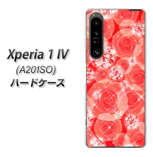 Xperia 1 IV A201SO SoftBank 高画質仕上げ 背面印刷 ハードケース【VA816 ダイヤモンドとバラ】