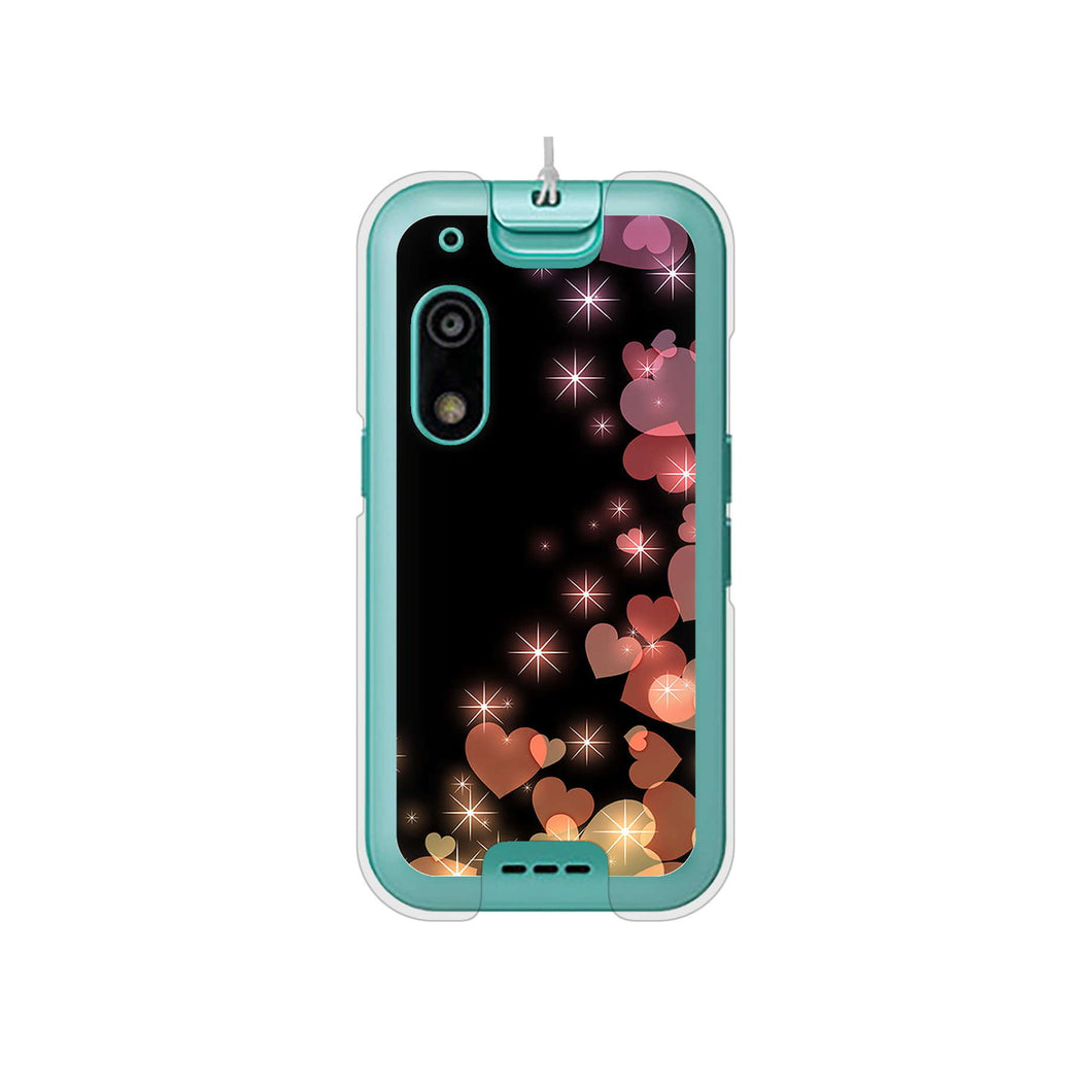 キッズフォン3 A201ZT SoftBank 高画質仕上げ 背面印刷 ハードケースきらめきハート