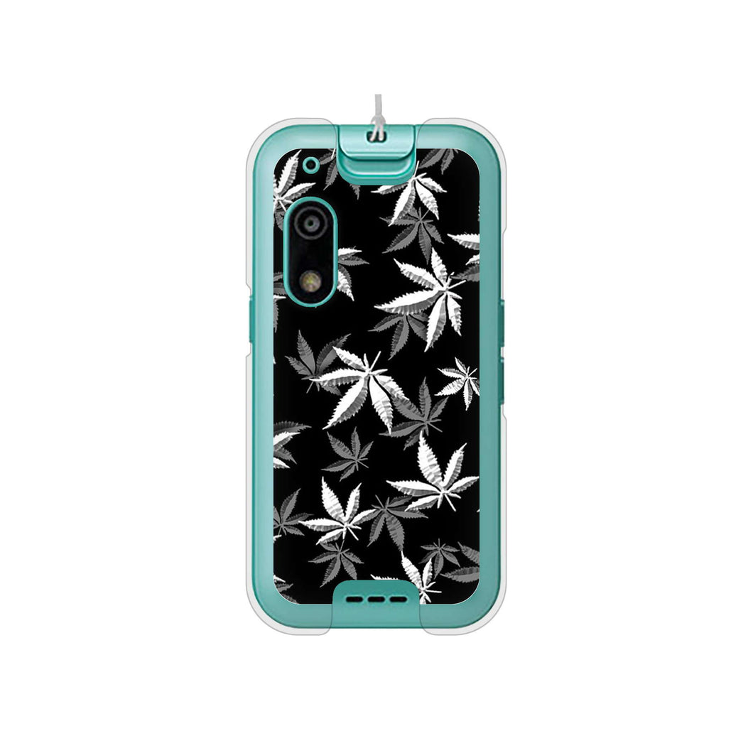 キッズフォン3 A201ZT SoftBank 高画質仕上げ 背面印刷 ハードケース 【064 モノトーン大麻ブラック】