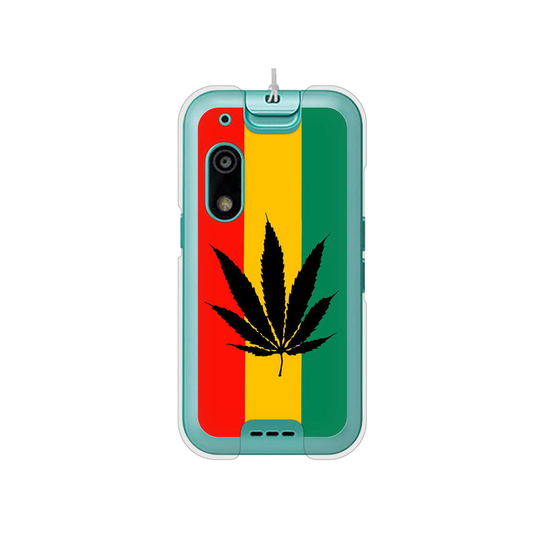 キッズフォン3 A201ZT SoftBank 高画質仕上げ 背面印刷 ハードケース 【083 大麻ラスタカラー】