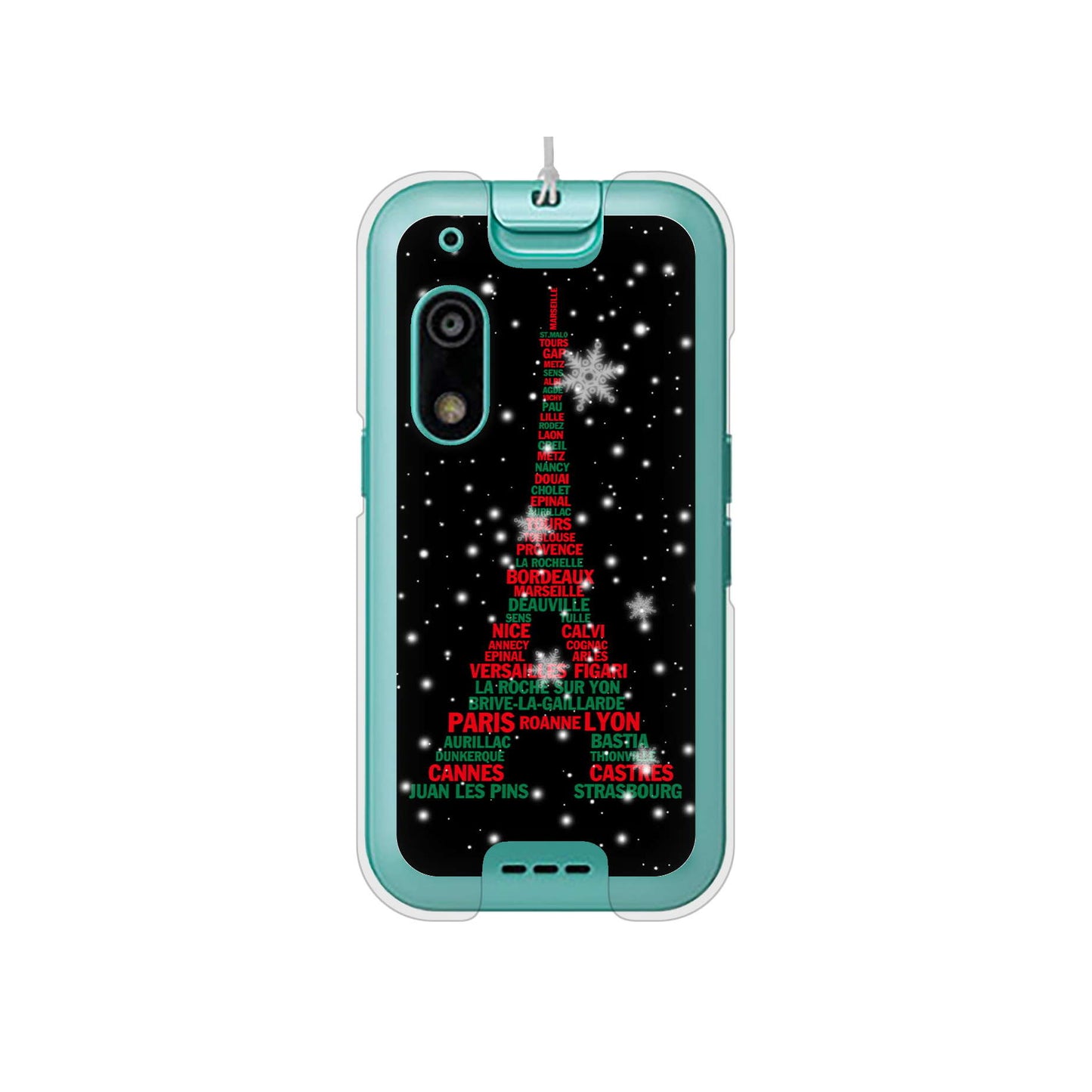 キッズフォン3 A201ZT SoftBank 高画質仕上げ 背面印刷 ハードケースエッフェル塔