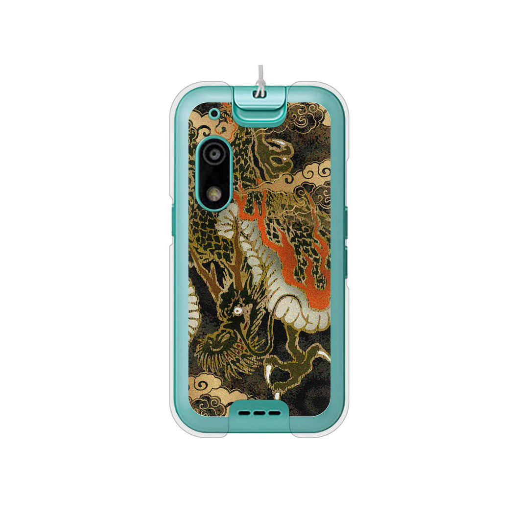 キッズフォン3 A201ZT SoftBank 高画質仕上げ 背面印刷 ハードケース 【558 いかずちを纏う龍】