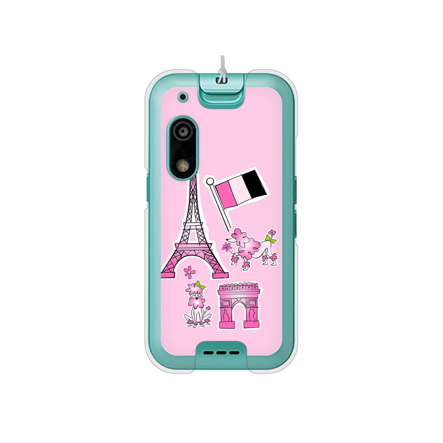 キッズフォン3 A201ZT SoftBank 高画質仕上げ 背面印刷 ハードケースLOVE フランス