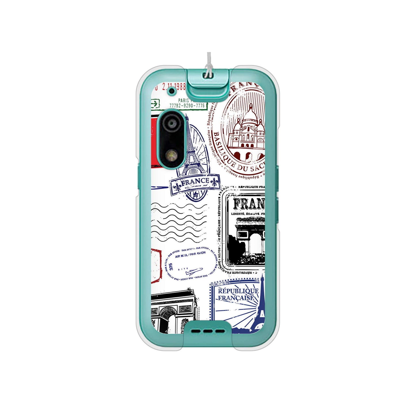 キッズフォン3 A201ZT SoftBank 高画質仕上げ 背面印刷 ハードケースLOVE フランス