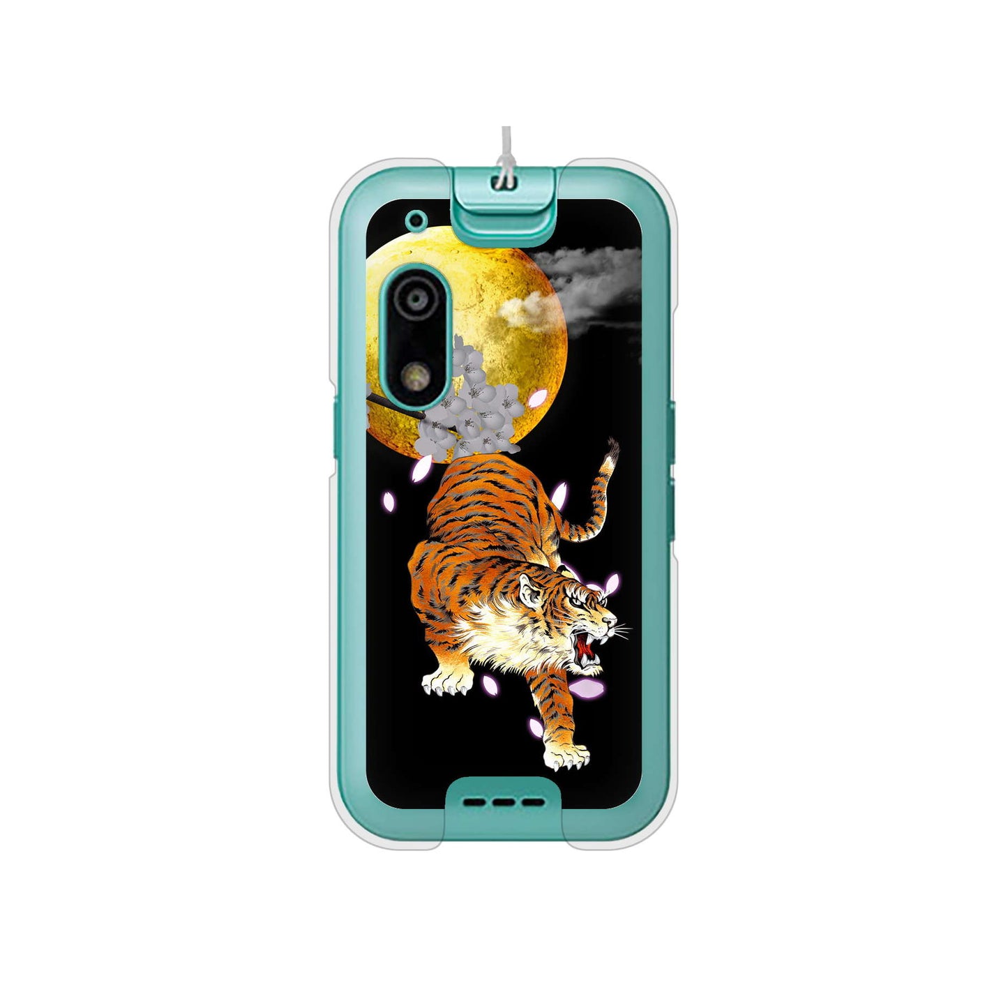 キッズフォン3 A201ZT SoftBank 高画質仕上げ 背面印刷 ハードケース月とタイガー