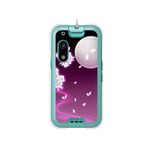 キッズフォン3 A201ZT SoftBank 高画質仕上げ 背面印刷 ハードケース 【1223 紫に染まる月と桜】
