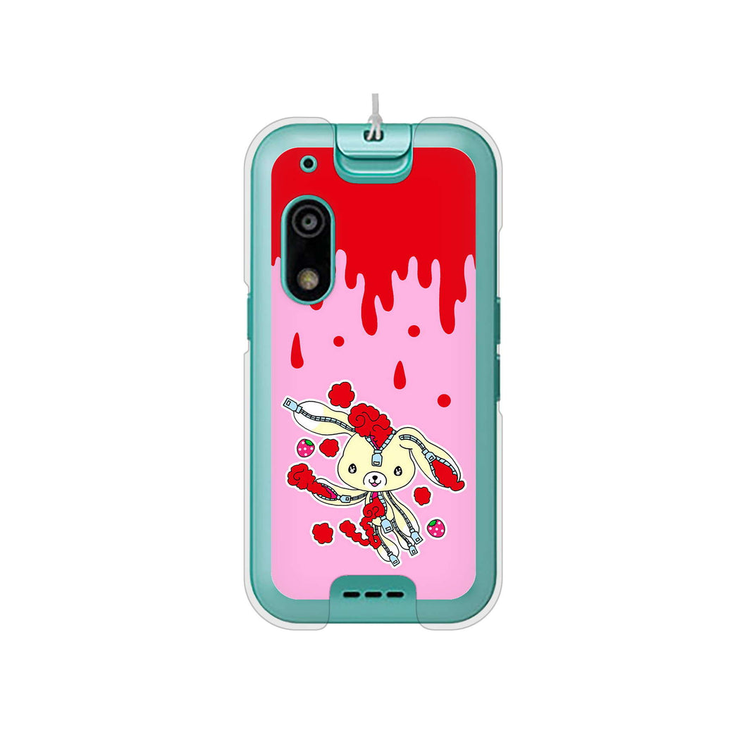 キッズフォン3 A201ZT SoftBank 高画質仕上げ 背面印刷 ハードケースむかいあぐる ジッパーうさぎのジッピョン