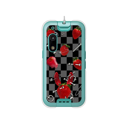 キッズフォン3 A201ZT SoftBank 高画質仕上げ 背面印刷 ハードケースむかいあぐる 苺パンク