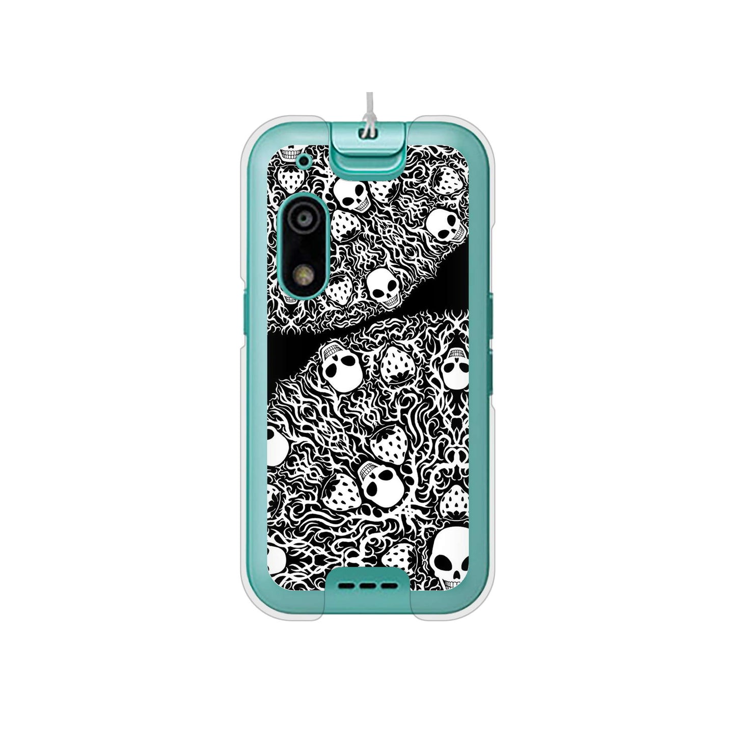 キッズフォン3 A201ZT SoftBank 高画質仕上げ 背面印刷 ハードケースむかいあぐる 苺骸骨曼荼羅