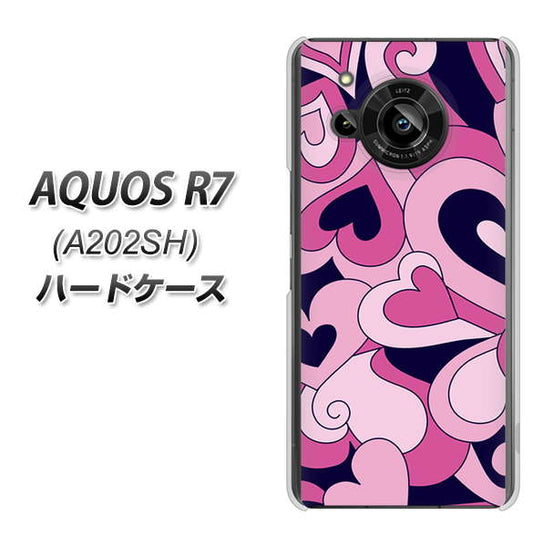 AQUOS R7 A202SH SoftBank 高画質仕上げ 背面印刷 ハードケース【223 ハートの調べ】