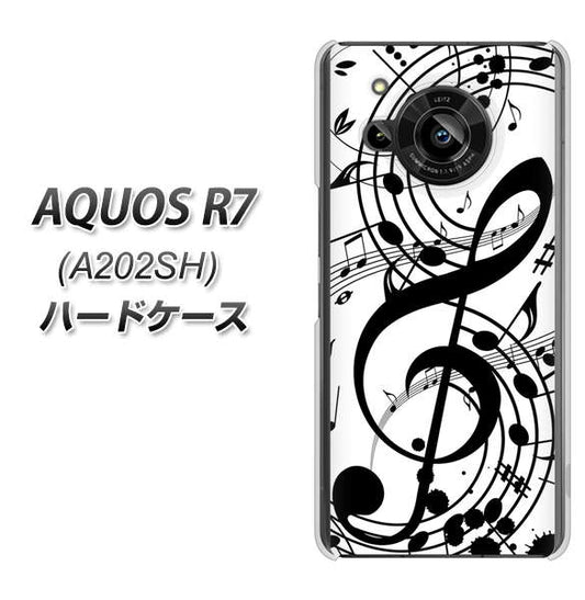 AQUOS R7 A202SH SoftBank 高画質仕上げ 背面印刷 ハードケース【260 あふれる音符】