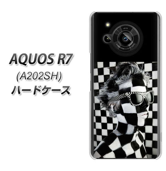 AQUOS R7 A202SH SoftBank 高画質仕上げ 背面印刷 ハードケース【357 bk&wh】